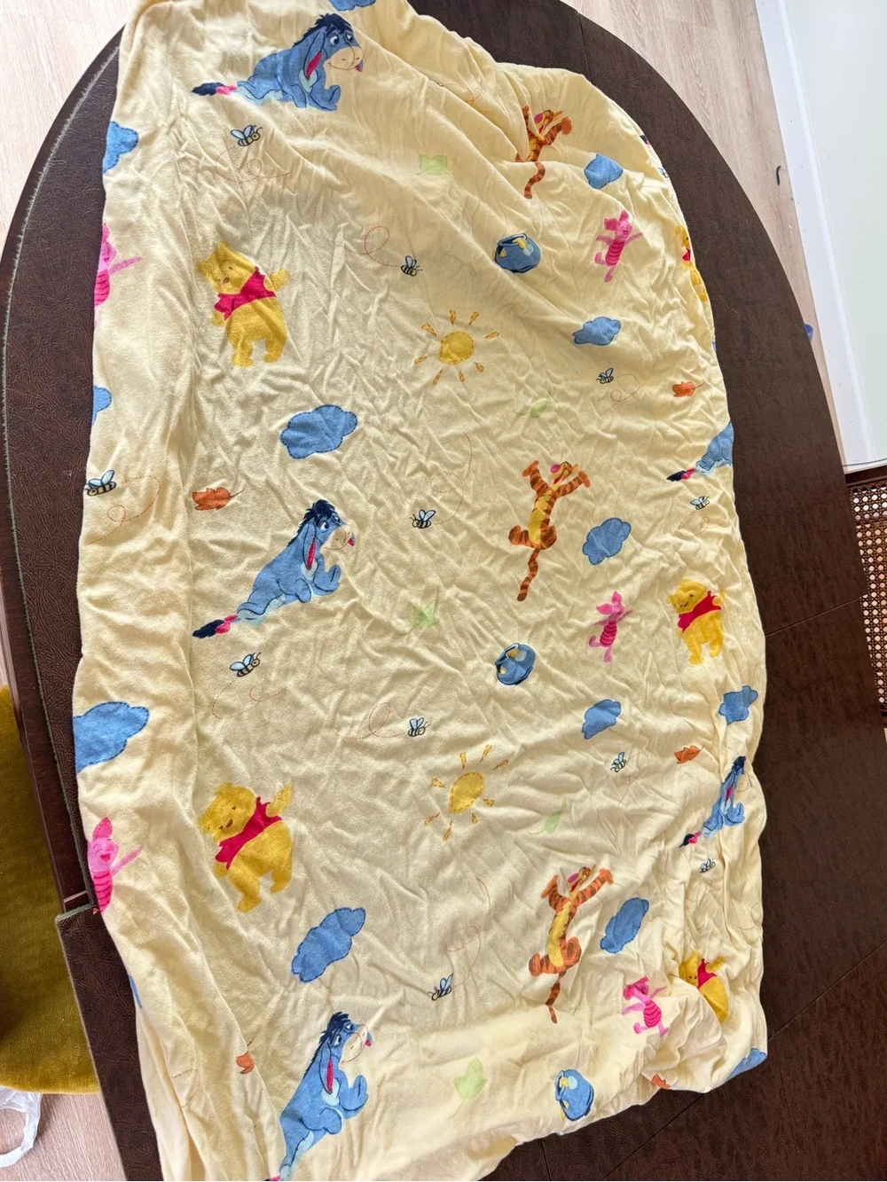 Vintage 2008 Y2K winnie the pooh fitted sheet crib newborn baby nursery cotton